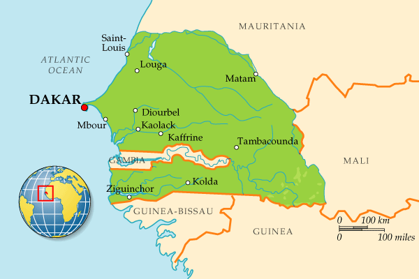 Карта Сенегала