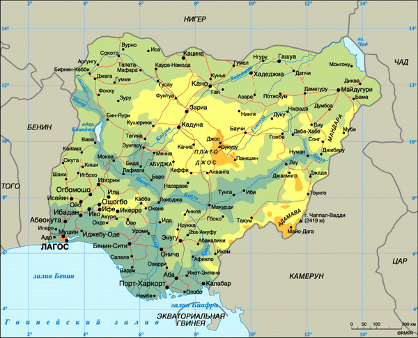 Карта Нигерии