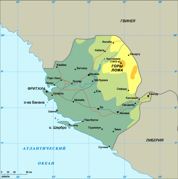 Карта Сьерра-Леоне