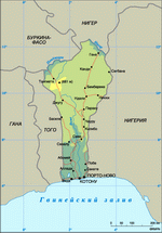 Карта Бенина