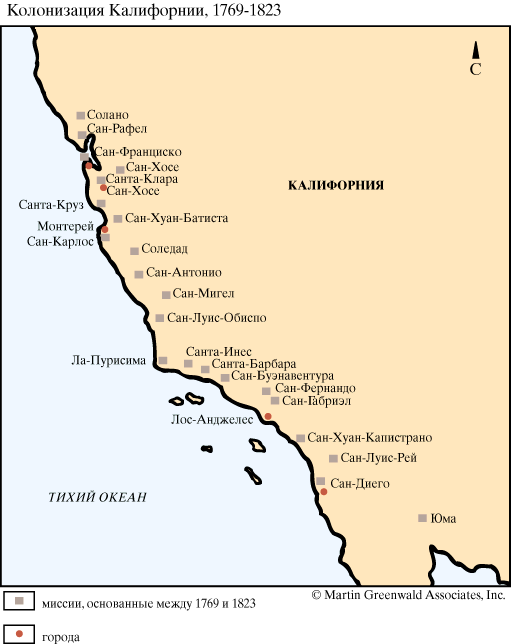 Колонизация Калифорнии, 1769—1823