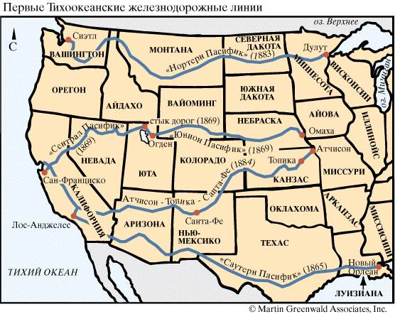 Первые железнодорожные Тихоокеанские линии