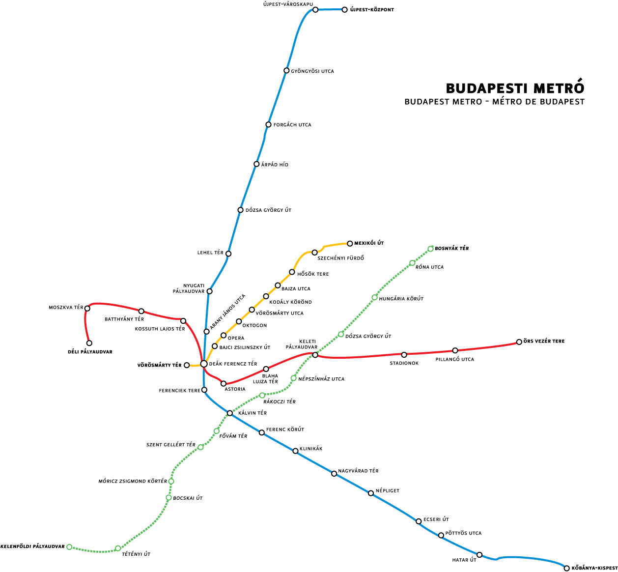 Подробная схема метро Будапешта