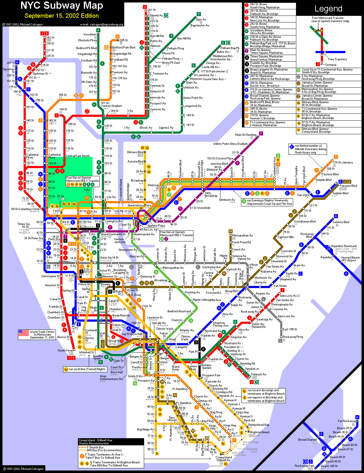 Схема метро в нью йорк