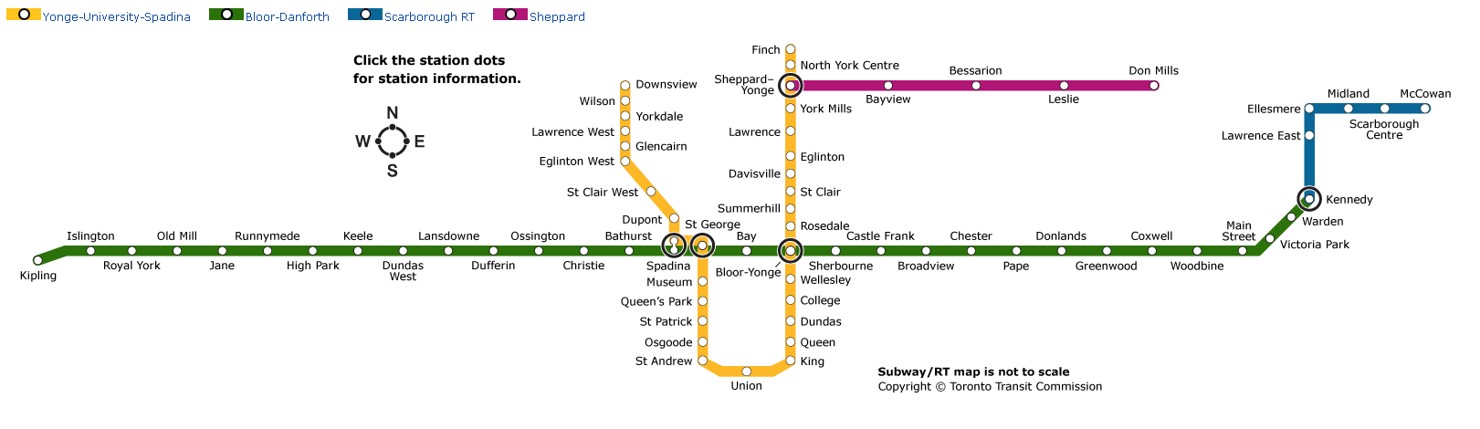 Схема метро в торонто