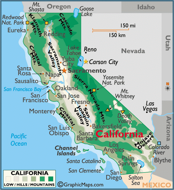 Карта Калифорнии