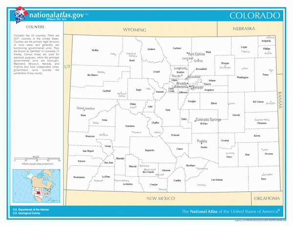 Карта округов Колорадо