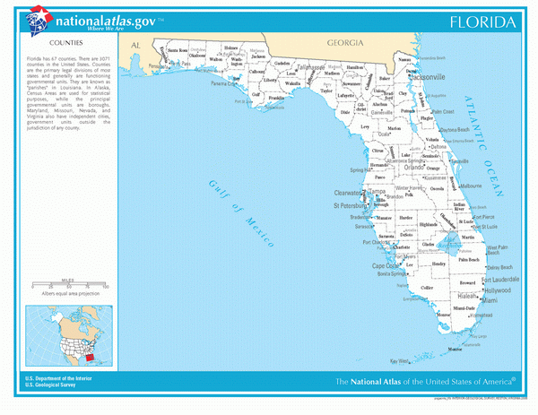 Карта округов Флориды