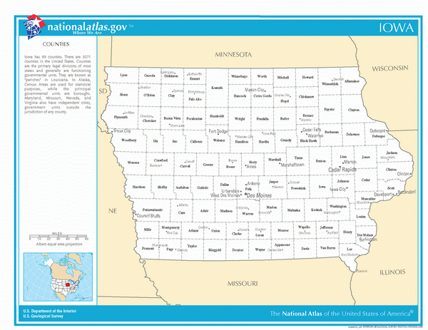 Карта округов Айовы