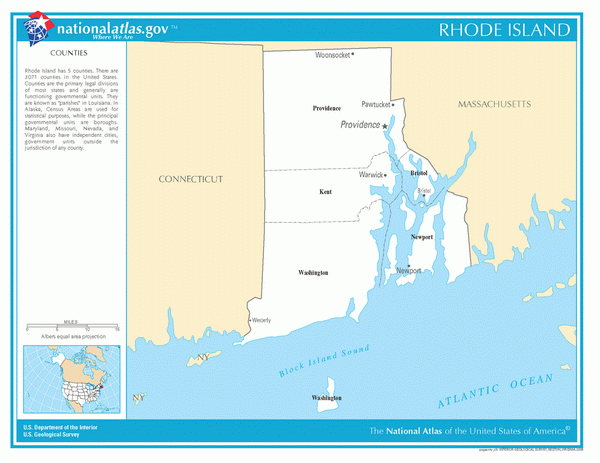 Карта округов Род Айленда