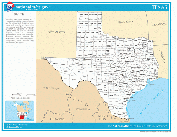 Карта округов Техаса