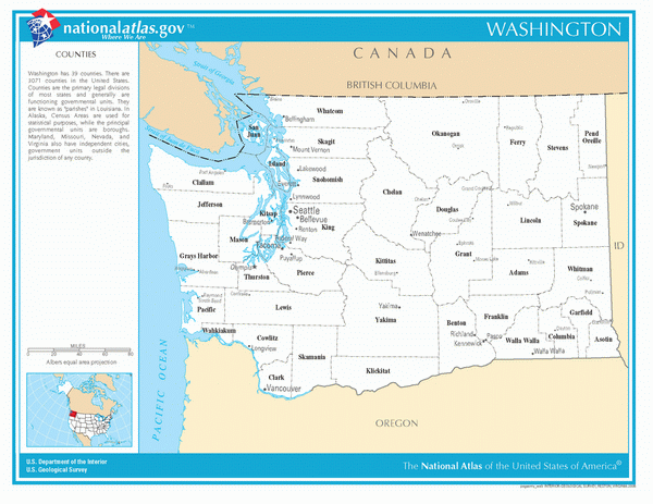 Карта округов Вашингтона