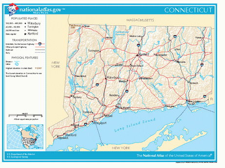 Карта дорог Коннектикута