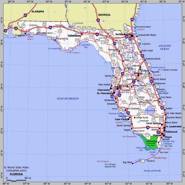 Карта Флориды