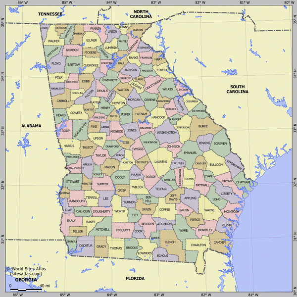 Карта деления Джорджии