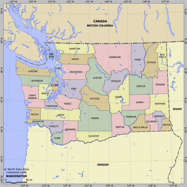 Карта деления Вашингтона