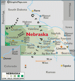 Карта Небраски