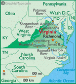 Карта Вирджинии