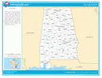 Карта округов Алабамы