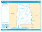 Карта рек и озер Алабамы