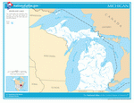 Карта рек и озер Мичигана
