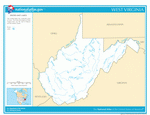 Карта рек и озер Западной Вирджинии