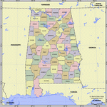 Карта деления Алабамы