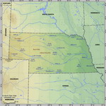 Карта рельефа Небраски