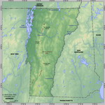 Карта рельефа Вермонта
